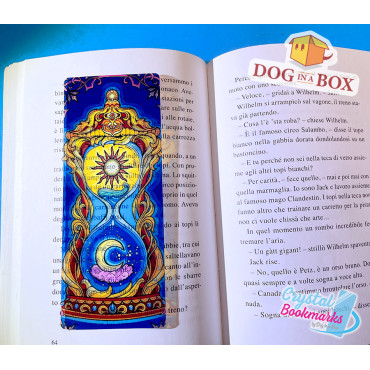 Hourglass Bookmark n.1 - Handmade Transparent Bookmark | Crystal, Stained Glass Effect | tarot bookmark