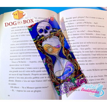 Hourglass Bookmark n.2 - Handmade Transparent Bookmark | Crystal, Stained Glass Effect | tarot bookmark