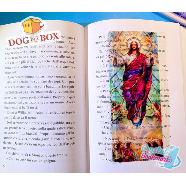 Jesus Bookmark n.1 - Handmade Transparent Bookmark | Crystal, Stained Glass Effect | christian bookmark