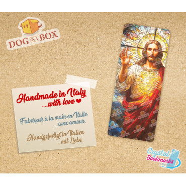 Jesus Bookmark n.2 - Handmade Transparent Bookmark | Crystal, Stained Glass Effect | christian bookmark