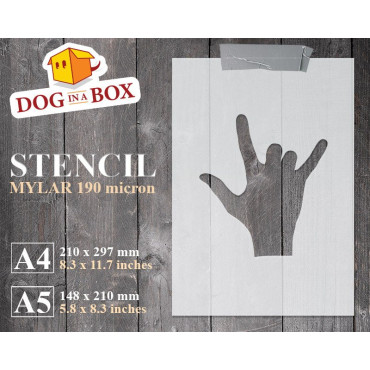 Rock Sign Hand Schablone -...