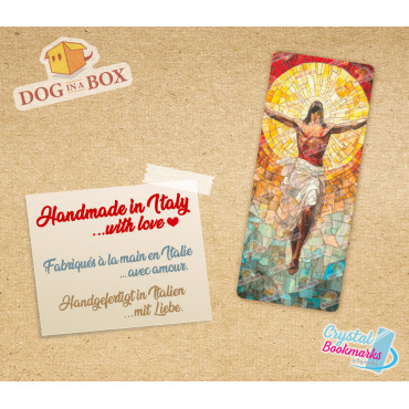 Jesus Bookmark n.3 - Handmade Transparent Bookmark | Crystal, Stained Glass Effect | christian bookmark
