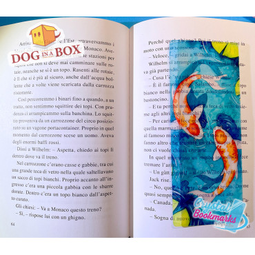 Koi Carp Bookmark n.1 - Handmade Transparent Bookmark | Crystal, Stained Glass Effect | fish bookmark