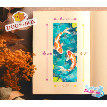 Koi Carp Bookmark n.1 - Handmade Transparent Bookmark | Crystal, Stained Glass Effect | fish bookmark