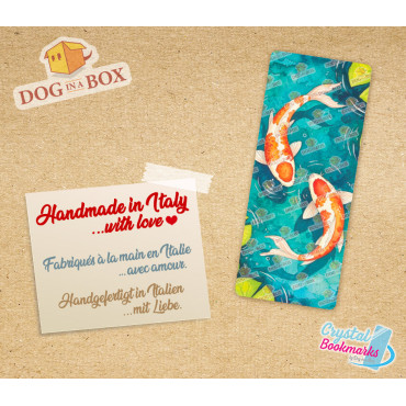 Koi Carp Bookmark n.1 - Handmade Transparent Bookmark | Crystal, Stained Glass Effect | fish bookmark