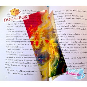 Marque-page Carpe koï n.2 - Marque-page transparent fait main | Effet vitrail, cristal | marque-page poisson