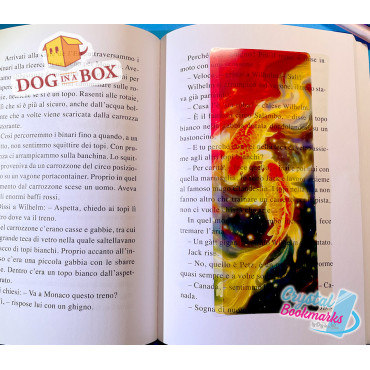 Koi Carp Bookmark n.2 - Handmade Transparent Bookmark | Crystal, Stained Glass Effect | fish bookmark
