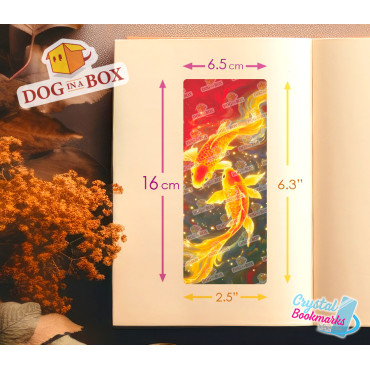 Koi Carp Bookmark n.2 - Handmade Transparent Bookmark | Crystal, Stained Glass Effect | fish bookmark