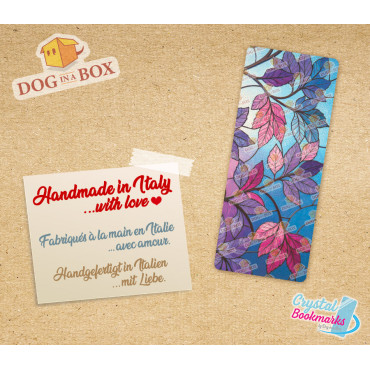 Leaves Bookmark n.1 - Handmade Transparent Bookmark | Crystal, Stained Glass Effect | nature bookmark