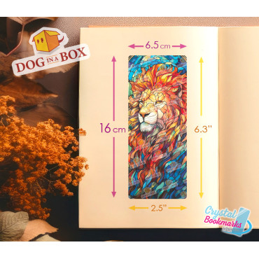Lion Bookmark n.2 - Handmade Transparent Bookmark | Crystal, Stained Glass Effect | animal bookmark