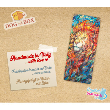 Marque-page Lion n.2 - Marque-page transparent fait main | Effet vitrail, cristal | animal marque-page