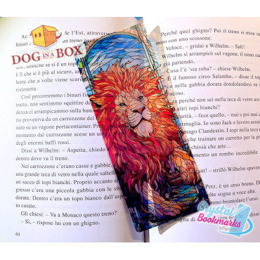 Marque-page Lion n.3 - Marque-page transparent fait main | Effet vitrail, cristal | animal marque-page