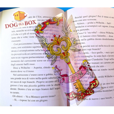 Love Bookmark n.1 - Handmade Transparent Bookmark | Crystal, Stained Glass Effect | angels bookmark