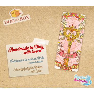 Marque-page d'amour n.1 - Marque-page transparent fait main | Effet vitrail, cristal | marque-page anges