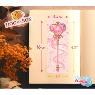 Marque-page Baguette magique n.1 - Marque-page transparent fait main | Effet vitrail, cristal | marque-page anime