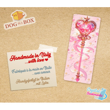 Magic Wand Bookmark n.1 - Handmade Transparent Bookmark | Crystal, Stained Glass Effect | anime bookmark