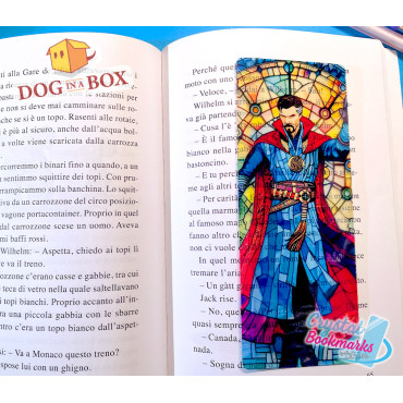 Marque-page Docteur Strange n.1 - Marque-page transparent fait main | Effet vitrail, cristal | Marvel Avengers