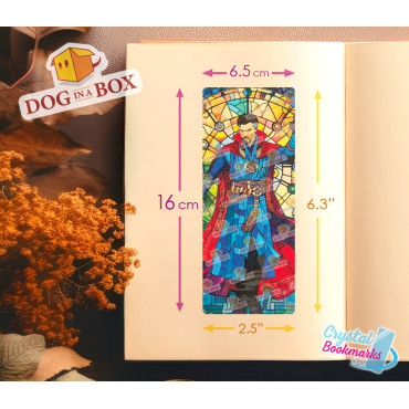 Marque-page Docteur Strange n.1 - Marque-page transparent fait main | Effet vitrail, cristal | Marvel Avengers