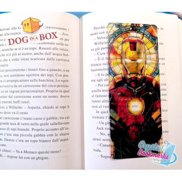 Marque-page Iron Man n.1 - Marque-page transparent fait main | Effet vitrail, cristal | Marvel Avengers