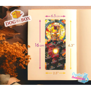Marque-page Iron Man n.1 - Marque-page transparent fait main | Effet vitrail, cristal | Marvel Avengers