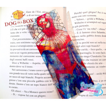 Segnalibro Spider-Man n.1 - Segnalibro trasparente fatto a mano | Effetto vetro, cristallo | Marvel Avengers
