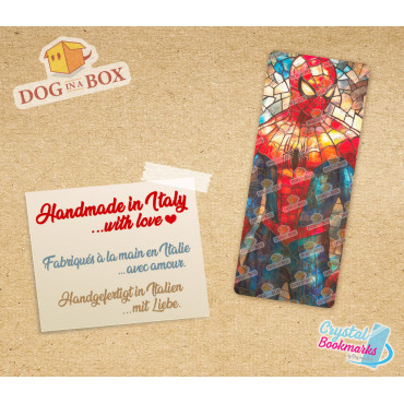 Spider-Man Bookmark n.1 - Handmade Transparent Bookmark | Crystal, Stained Glass Effect | Marvel Avengers
