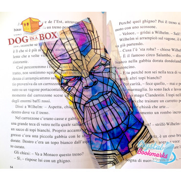 Marque-page Thanos n.1 - Marque-page transparent fait main | Effet vitrail, cristal | Marvel Avengers