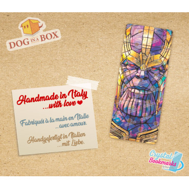 Thanos Bookmark n.1 - Handmade Transparent Bookmark | Crystal, Stained Glass Effect | Marvel Avengers