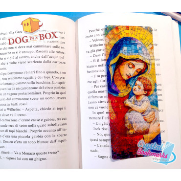 Mary mother of Jesus Bookmark n.1 - Handmade Transparent Bookmark | Crystal, Stained Glass Effect | christian bookmark