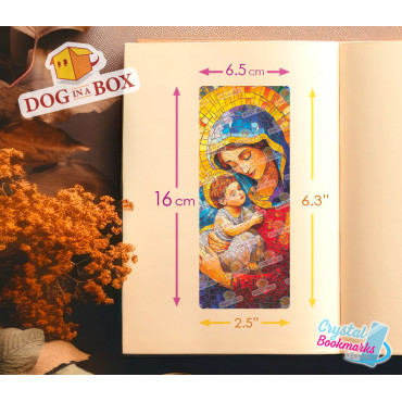 Mary mother of Jesus Bookmark n.1 - Handmade Transparent Bookmark | Crystal, Stained Glass Effect | christian bookmark