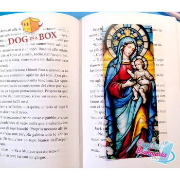 Segnalibro Maria madre di Gesù n.2 - Segnalibro trasparente fatto a mano | Effetto vetro, cristallo | Segnalibro cristiano