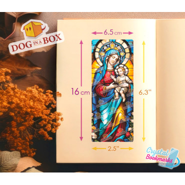 Segnalibro Maria madre di Gesù n.2 - Segnalibro trasparente fatto a mano | Effetto vetro, cristallo | Segnalibro cristiano