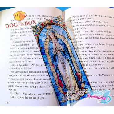 Mary mother of Jesus Bookmark n.3 - Handmade Transparent Bookmark | Crystal, Stained Glass Effect | christian bookmark