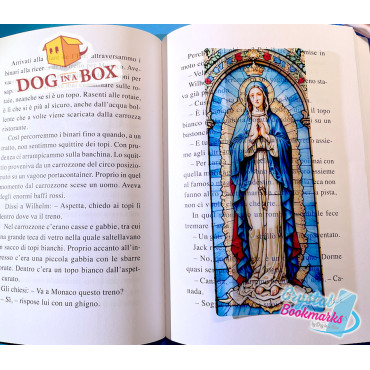 Segnalibro Maria madre di Gesù n.3 - Segnalibro trasparente fatto a mano | Effetto vetro, cristallo | Segnalibro cristiano