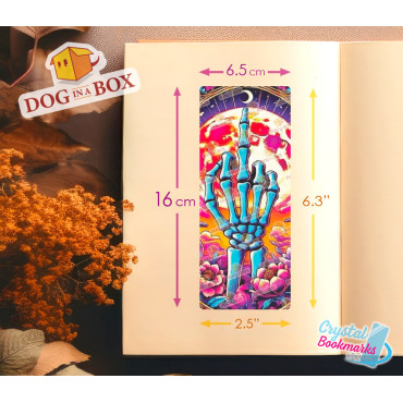 Mittelfinger Lesezeichen Nr. 1 – Handgemachtes transparentes Lesezeichen | Kristall, Buntglas Effekt | Tarot Lesezeichen