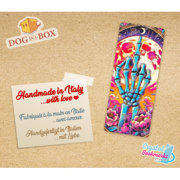 Middle finger Bookmark n.1 - Handmade Transparent Bookmark | Crystal, Stained Glass Effect | Tarot Bookmark