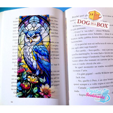 Owl Bookmark n.1 - Handmade Transparent Bookmark | Crystal, Stained Glass Effect | animal Bookmark