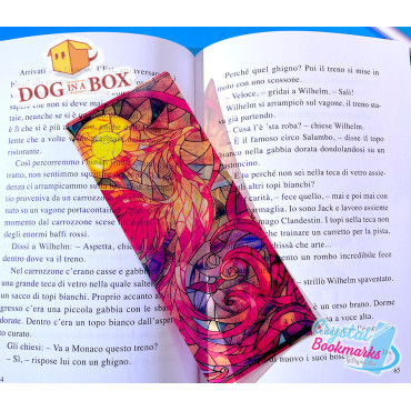 Marque-page Phénix n.2 - Marque-page transparent fait main | Effet vitrail, cristal | fantaisie animal