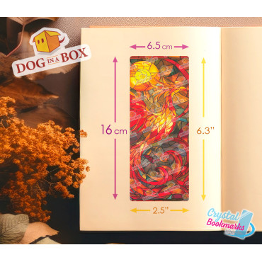 Phoenix Bookmark n.2 - Handmade Transparent Bookmark | Crystal, Stained Glass Effect | fantasy Bookmark