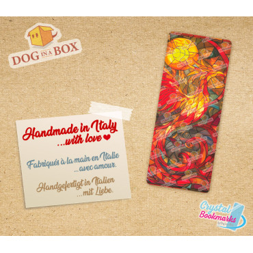 Phoenix Bookmark n.2 - Handmade Transparent Bookmark | Crystal, Stained Glass Effect | fantasy Bookmark
