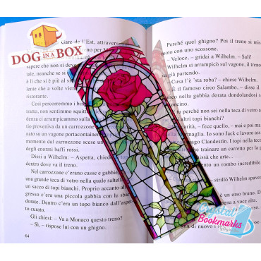 Rose Bookmark n.1 - Handmade Transparent Bookmark | Crystal, Stained Glass Effect | flowers bookmark