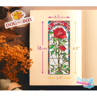 Marque-page Rose n.1 - Marque-page transparent fait main | Effet vitrail, cristal | marque-page fleurs
