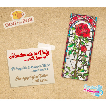 Marque-page Rose n.1 - Marque-page transparent fait main | Effet vitrail, cristal | marque-page fleurs