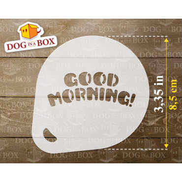 Stencil Good Morning (set di 3) - Stencil per decorare Cappuccini e Caffè con polvere di cacao - Stencil per bar e ristoranti