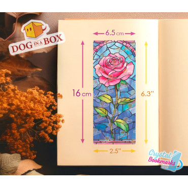 Marque-page Rose n.2 - Marque-page transparent fait main | Effet vitrail, cristal | marque-page fleurs