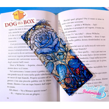 Rosen Lesezeichen Nr. 3 – Handgemachtes transparentes Lesezeichen | Kristall, Buntglas Effekt | Blumen Lesezeichen