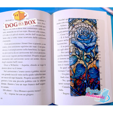 Rose Bookmark n.3 - Handmade Transparent Bookmark | Crystal, Stained Glass Effect | flowers bookmark