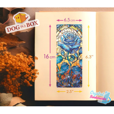 Marque-page Rose n.3 - Marque-page transparent fait main | Effet vitrail, cristal | marque-page fleurs