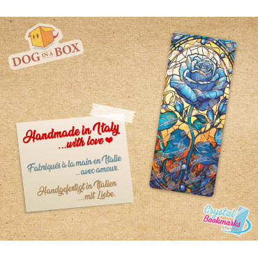Rose Bookmark n.3 - Handmade Transparent Bookmark | Crystal, Stained Glass Effect | flowers bookmark