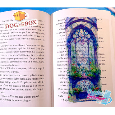 Flowers shop Bookmark n.1 - Handmade Transparent Bookmark | Crystal, Stained Glass Effect | elegant bookmark